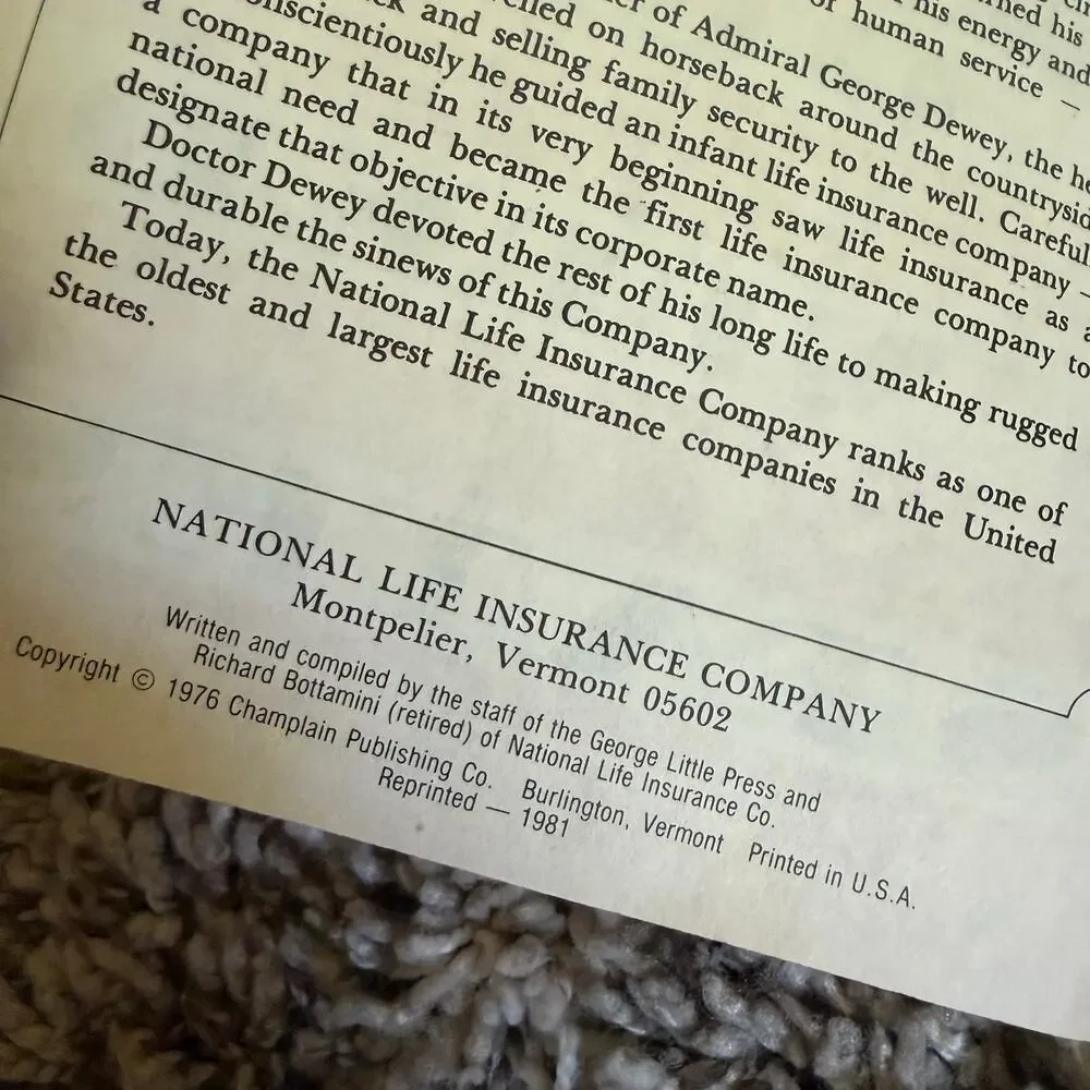Our United States Paperback Book Booklet 1976 1981 National Life Insurance Co